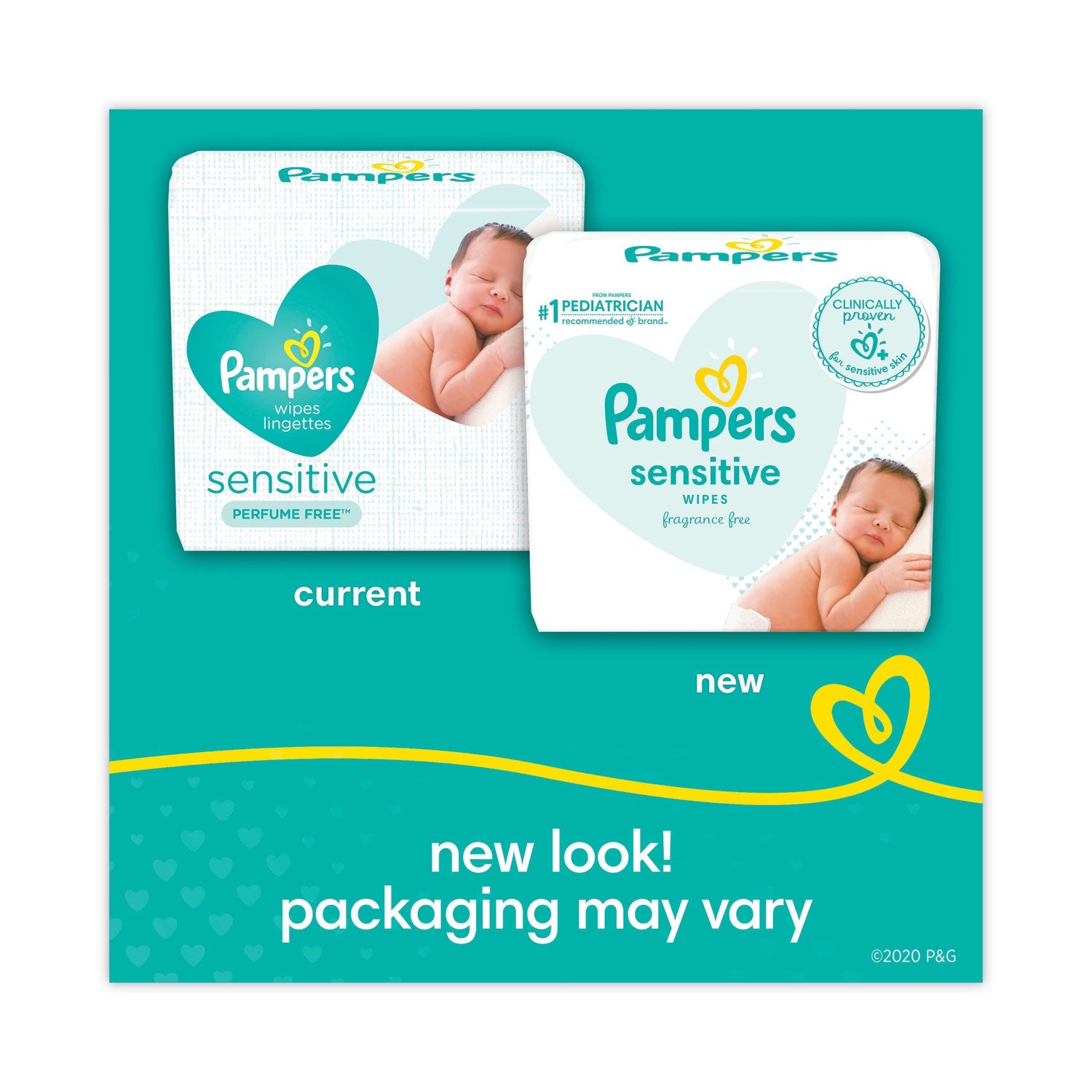 Pampers Sensitive Baby Wipes, 6.8 x 7,  Unscented, White, 56/Pack