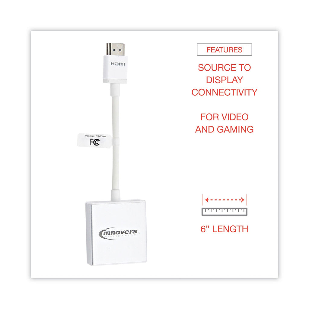 Innovera HDMI to SVGA Adapter, 6", White