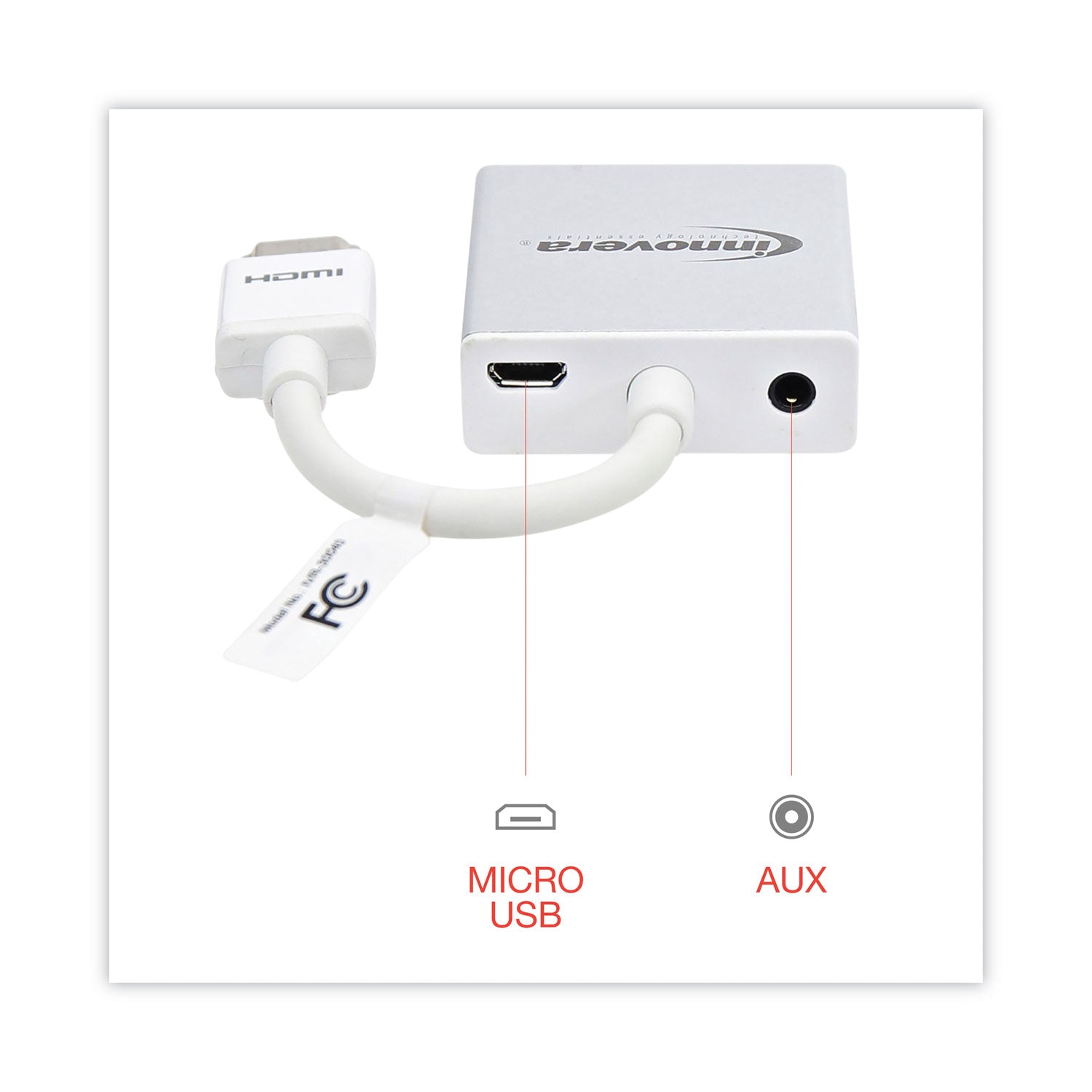 Innovera HDMI to SVGA Adapter, 6", White