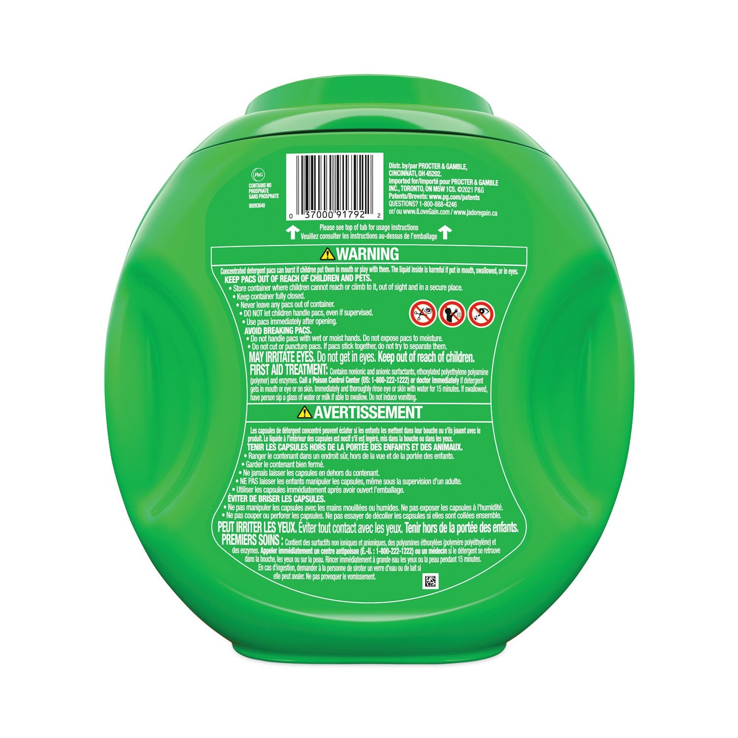 Gain Flings Detergent Pods, Orginal, 81 Pods/Tub