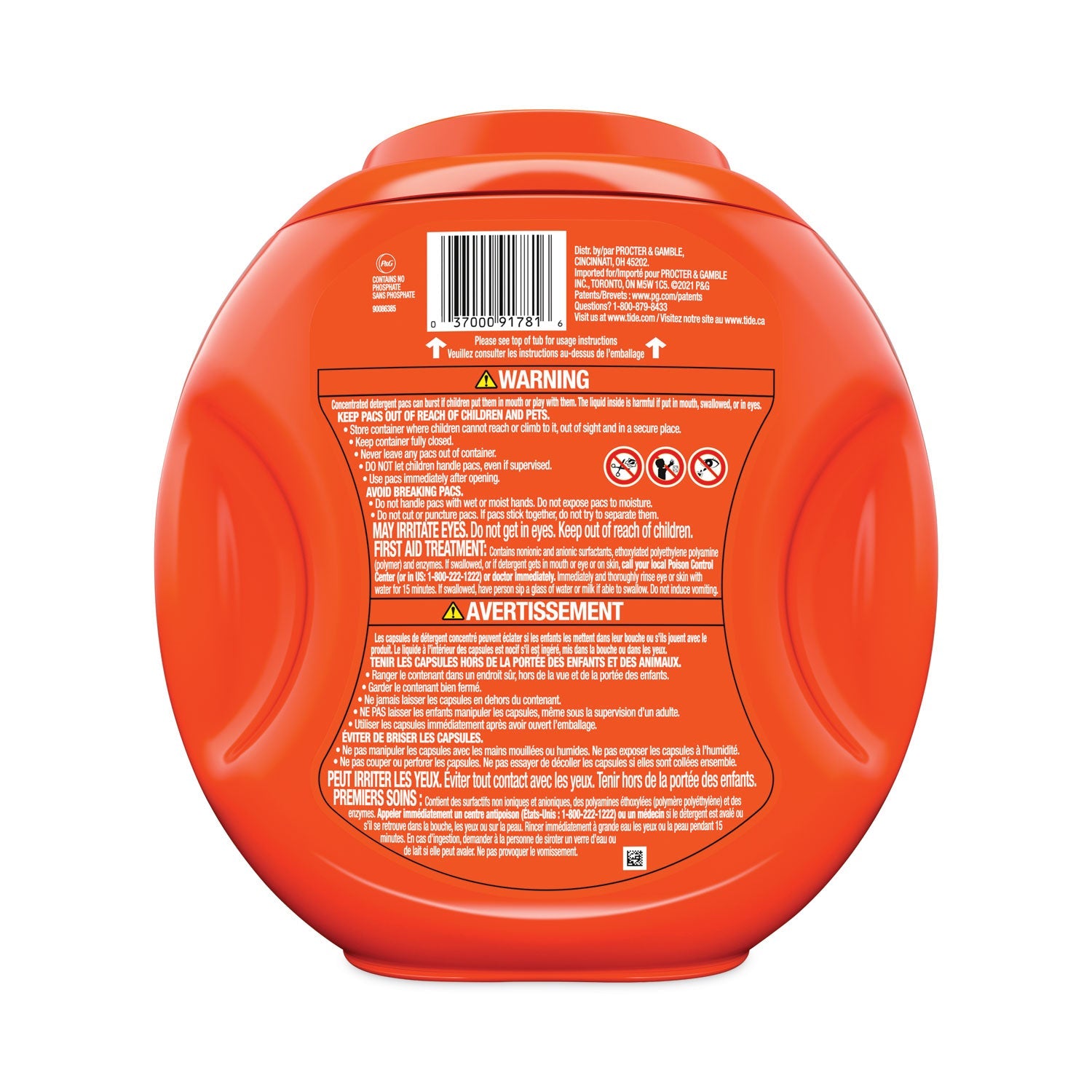 Tide Pods, Spring Meadow, 81 Pods/Tub, 4 Tubs/Carton
