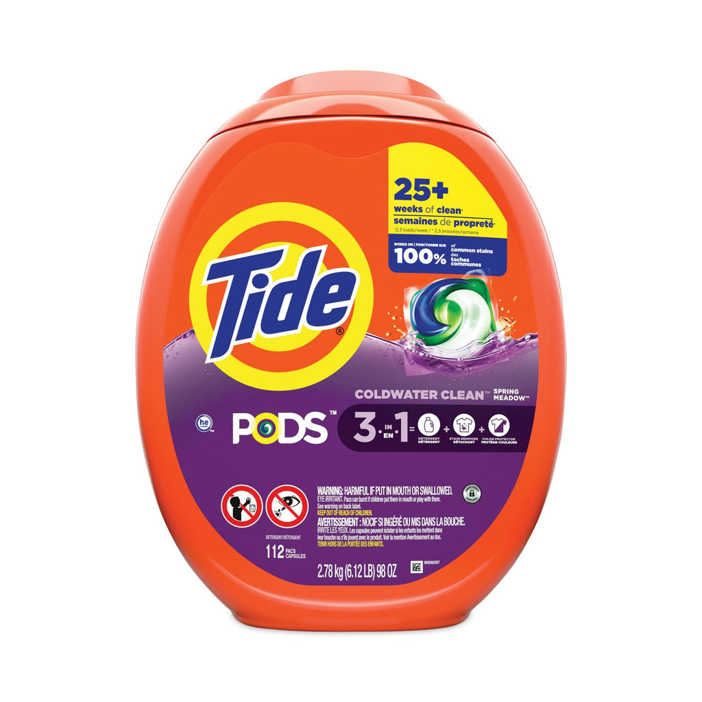 Tide Pods, Spring Meadow, 112 Pods/Tub, 4 Tubs/Carton