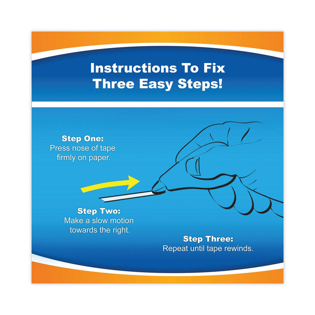 BIC Wite-Out EZ Correct Correction Tape Value Pack, Non-Refillable, Blue/Orange Applicators, 0.17" x 472", 18/Pack