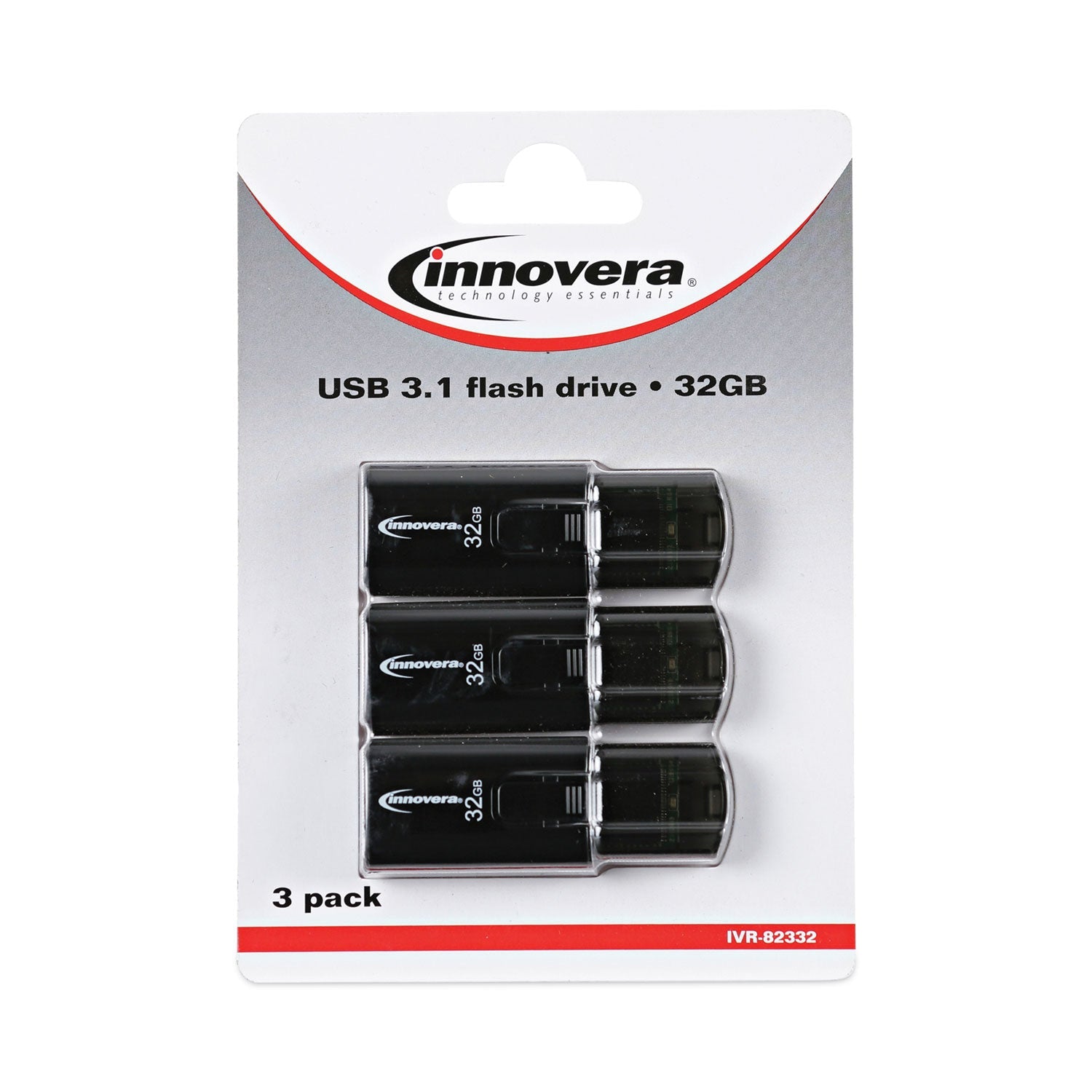 Innovera USB 3.0 Flash Drive, 32 GB, 3/Pack