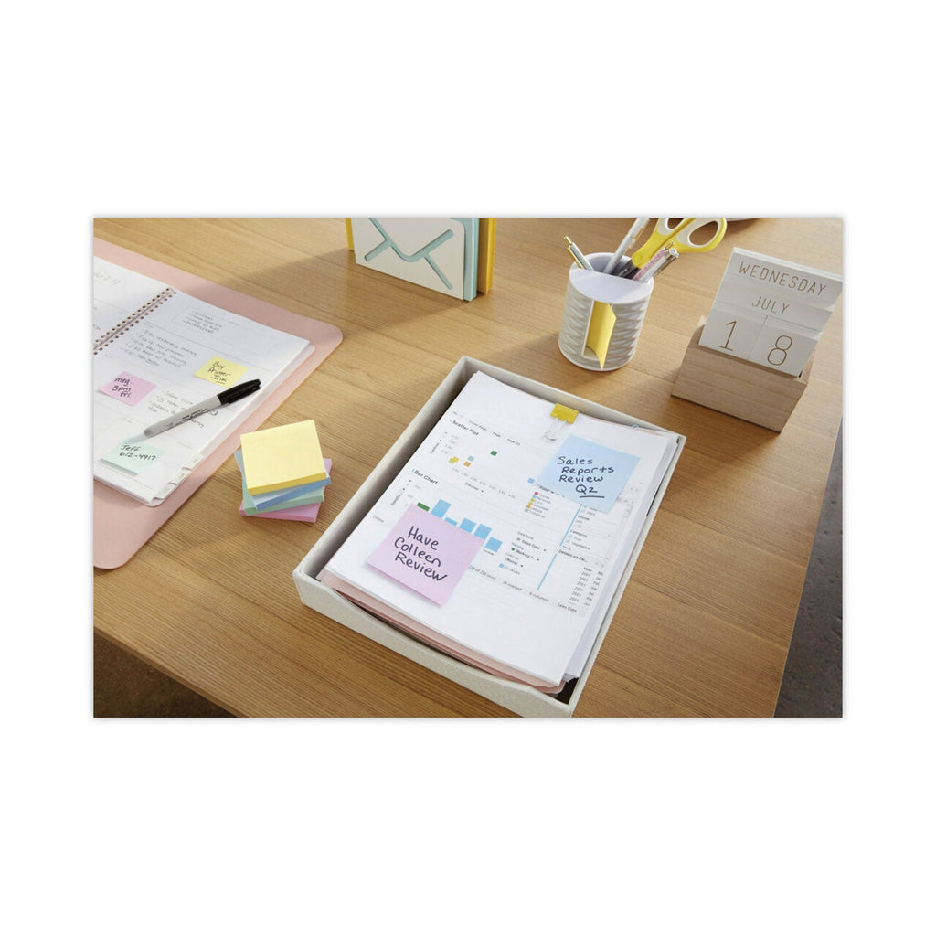 Post-it Original Pads in Beachside Cafe Collection Colors, 3" x 3", 100 Sheets/Pad, 12 Pads/Pack