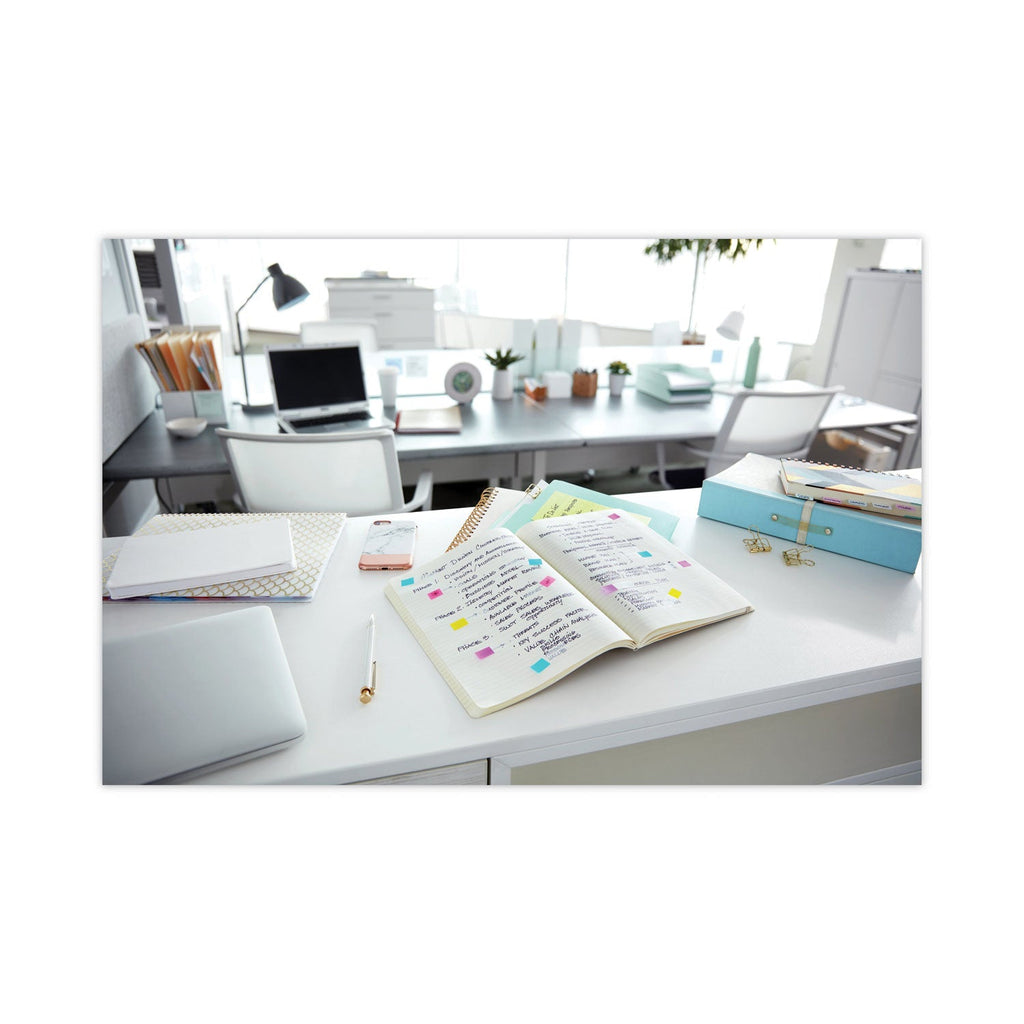 Post-it Standard Page Flags in Dispenser, Bright Blue, 100 Flags/Dispenser