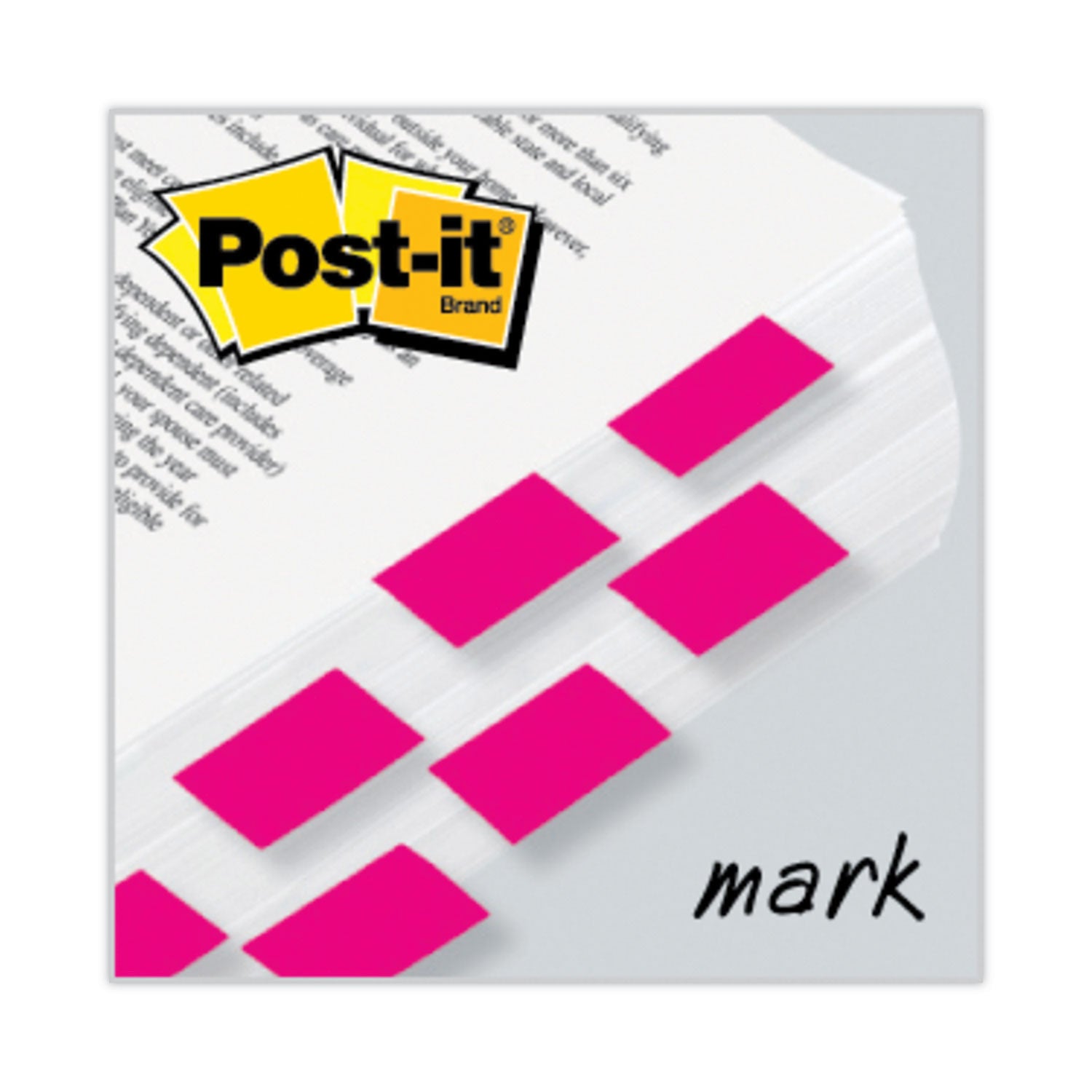 Post-it Standard Page Flags in Dispenser, Bright Pink, 100 Flags/Dispenser