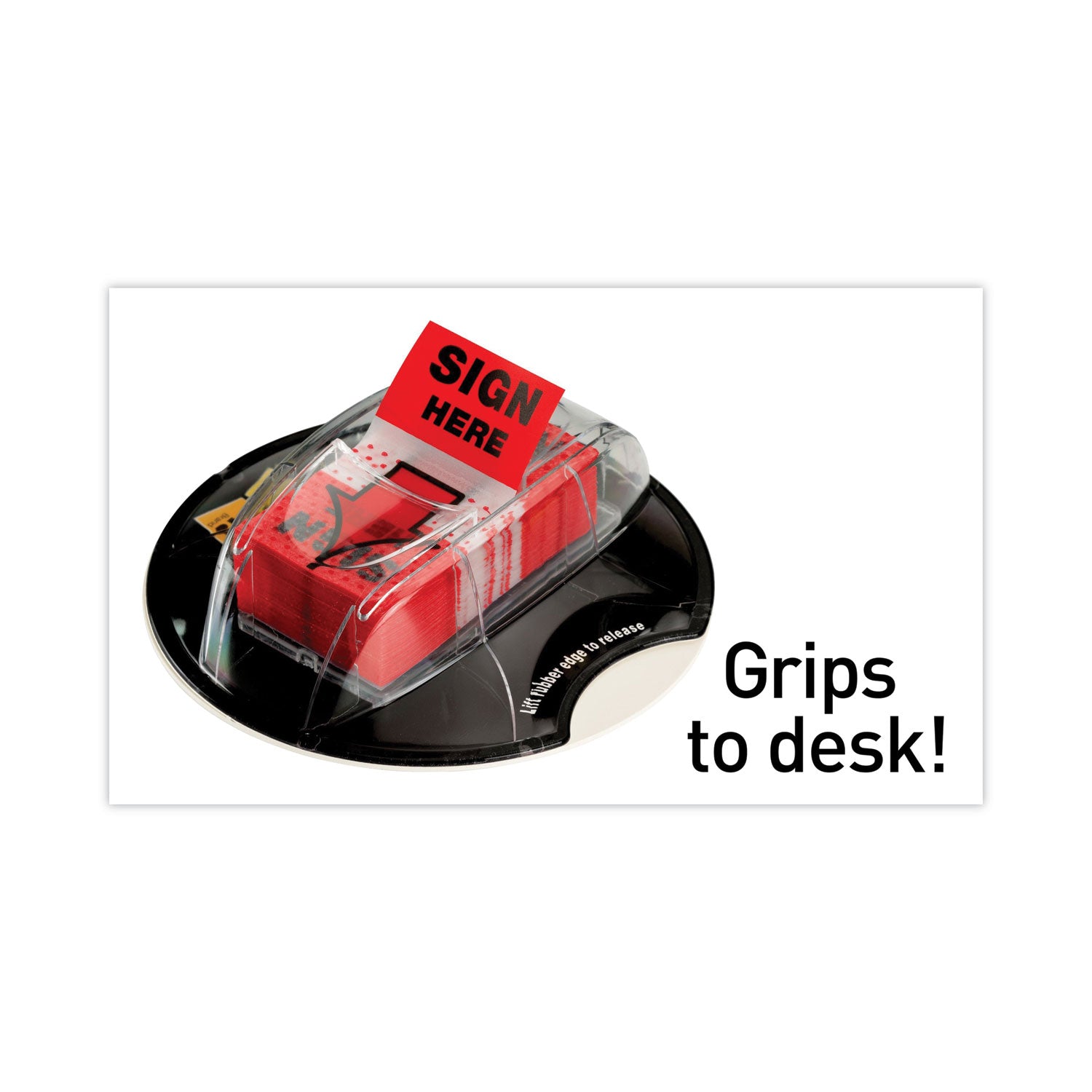 Post-it High Volume Flag Dispenser, "Sign Here", Red, 200 Flags/Dispenser