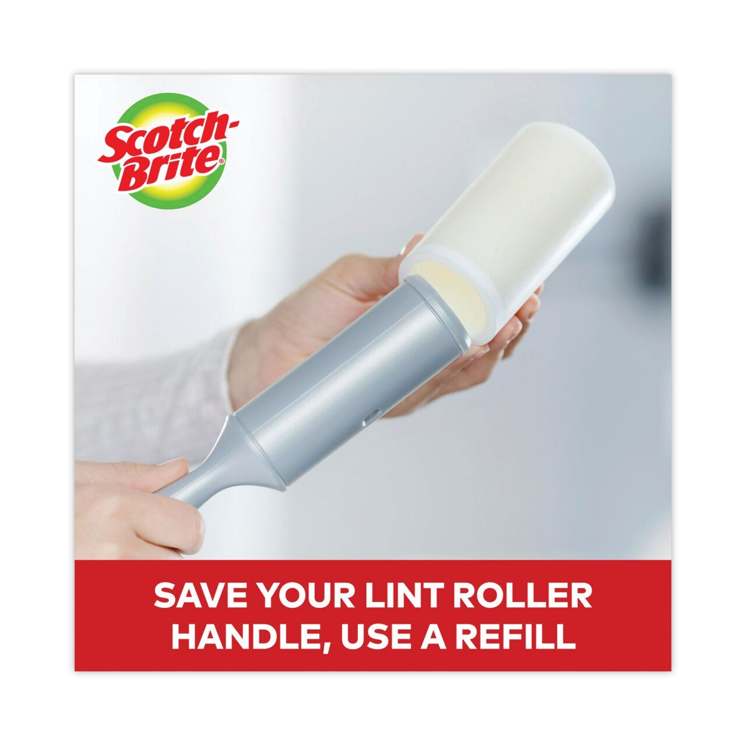 Scotch-Brite Lint Roller, Heavy-Duty Handle, 30 Sheets/Roller