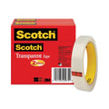 Scotch Transparent Tape, 3" Core, 0.75" x 72 yds, Transparent, 2/Pack