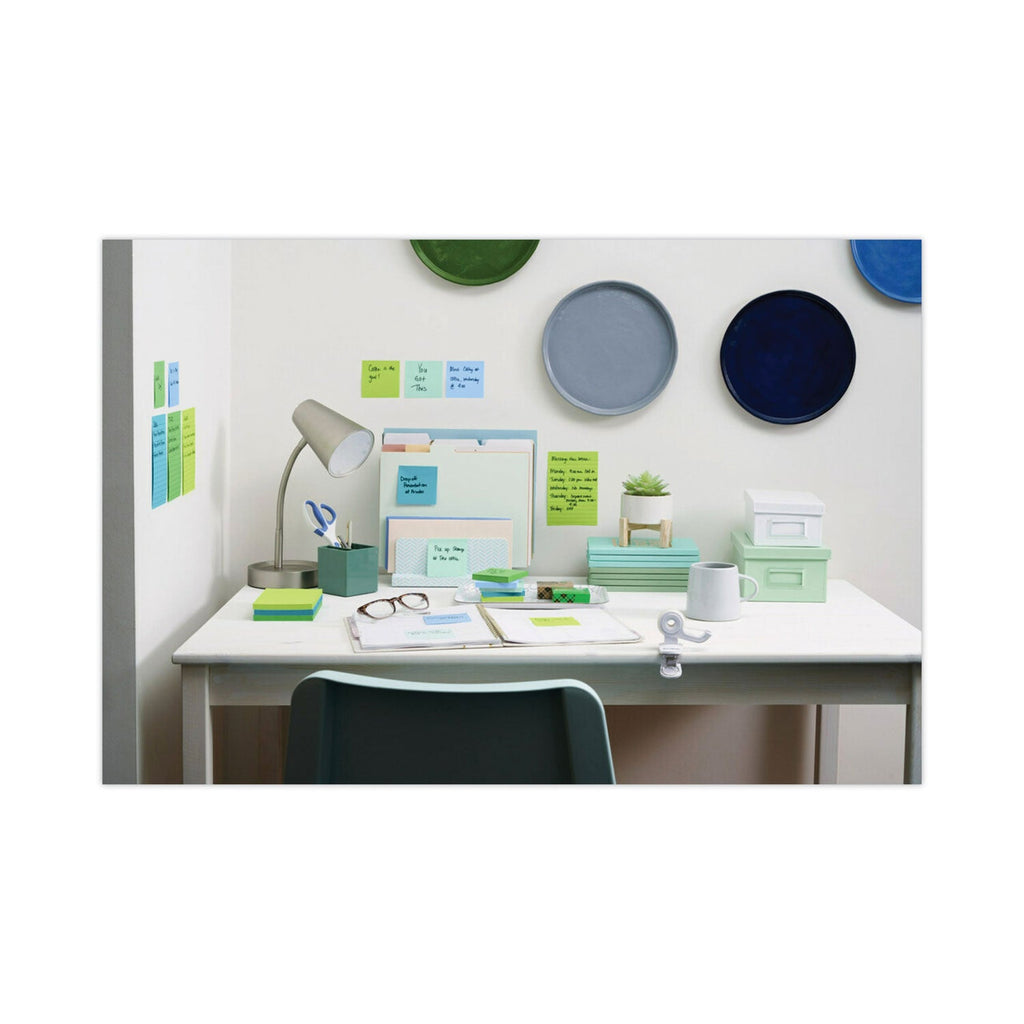 Post-it Recycled Notes in Oasis Collection Colors, 3" x 3", 90 Sheets/Pad, 5 Pads/Pack