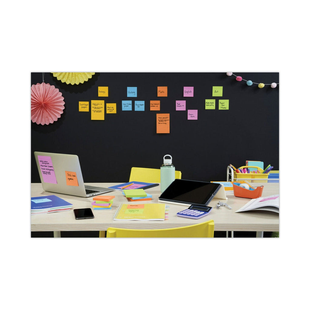 Post-it Pads in Energy Boost Collection Colors, 3" x 3", 90 Sheets/Pad, 12 Pads/Pack