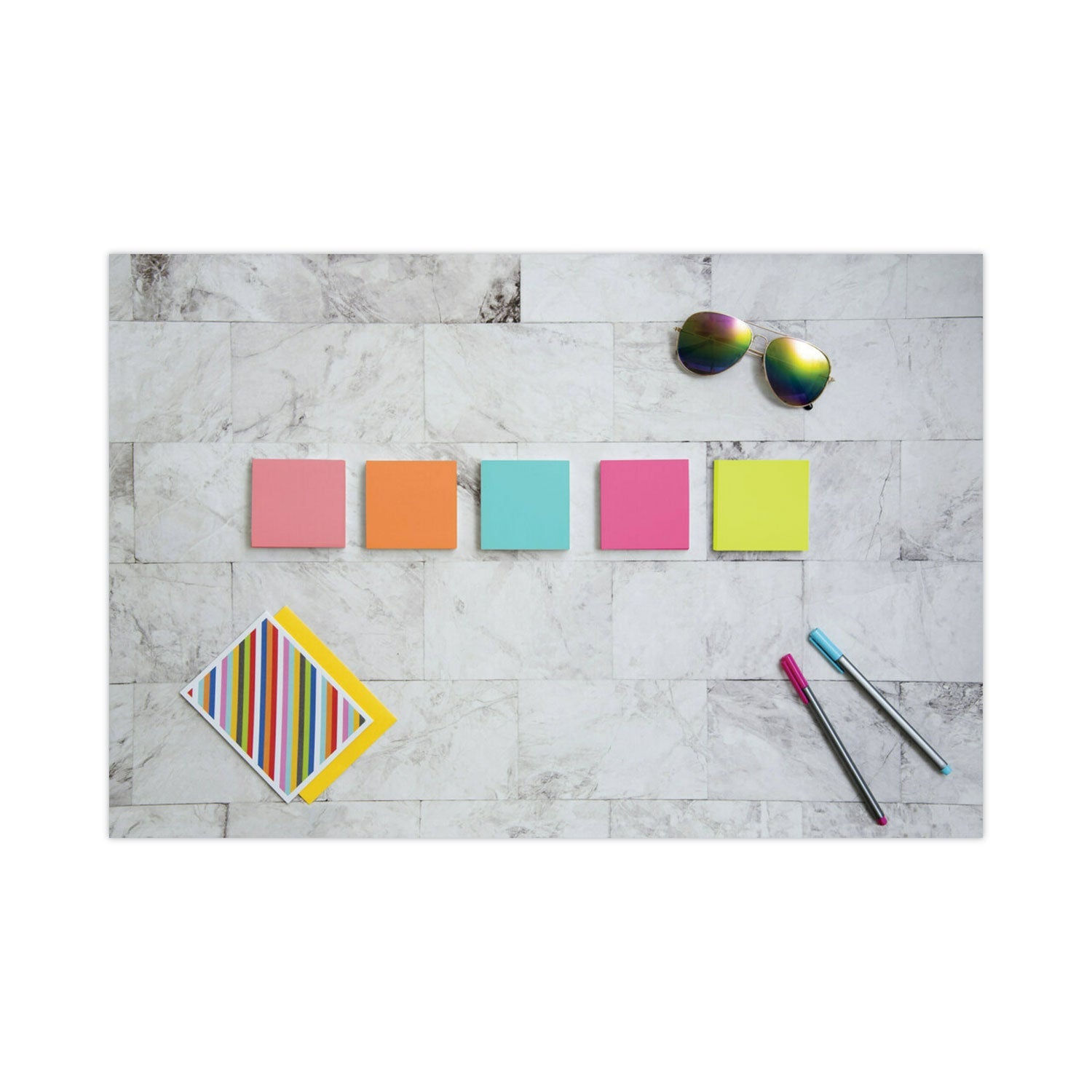 Post-it Original Pads in Poptimistic Colors, Value Pack, 3" x 3", 100 Sheets/Pad, 14 Pads/Pack