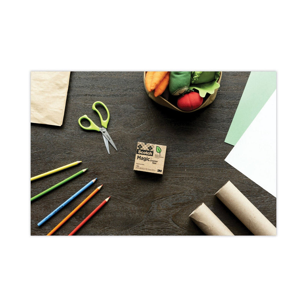 Scotch Magic Greener Tape, 1" Core, 0.75" x 75 ft, Clear, 12/Pack