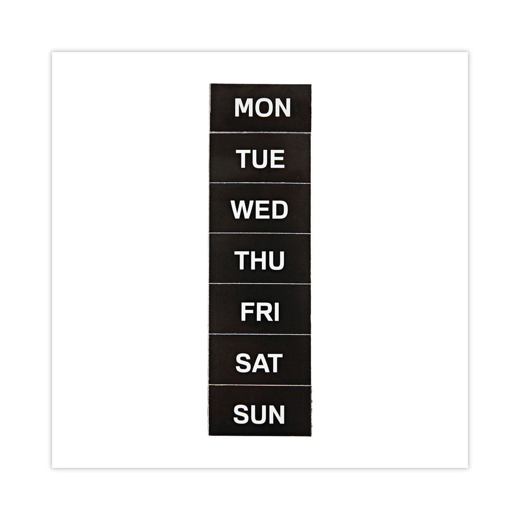 MasterVision Interchangeable Magnetic Board Accessories, Days of Week, Black/White, 2" x 1", 7 Pieces