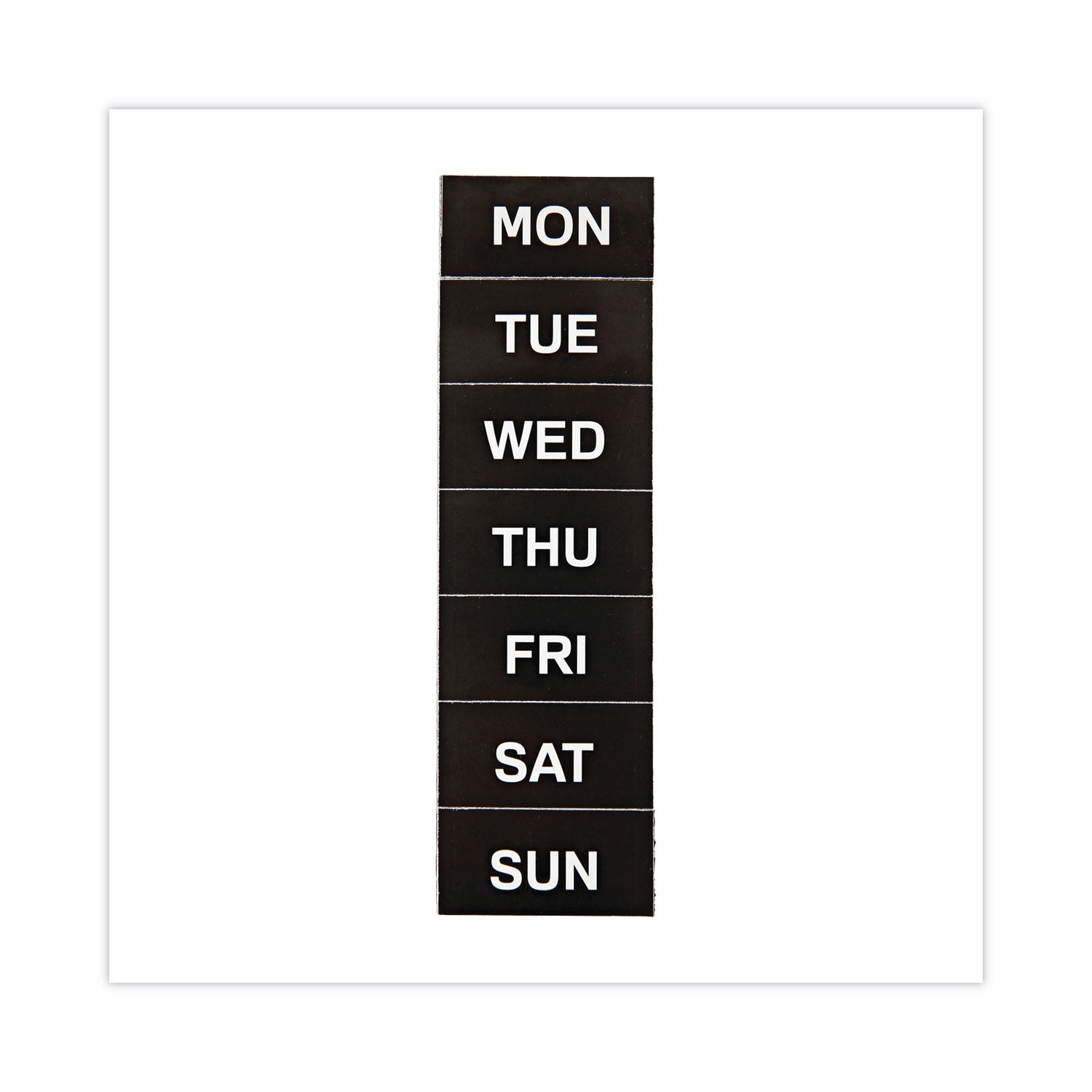 MasterVision Interchangeable Magnetic Board Accessories, Days of Week, Black/White, 2" x 1", 7 Pieces