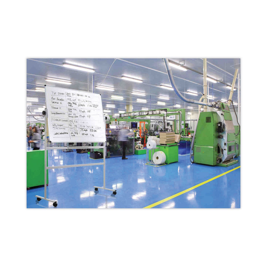 MasterVision Earth Silver Easy Clean Revolver Dry Erase Board,48x70, White, Steel Frame