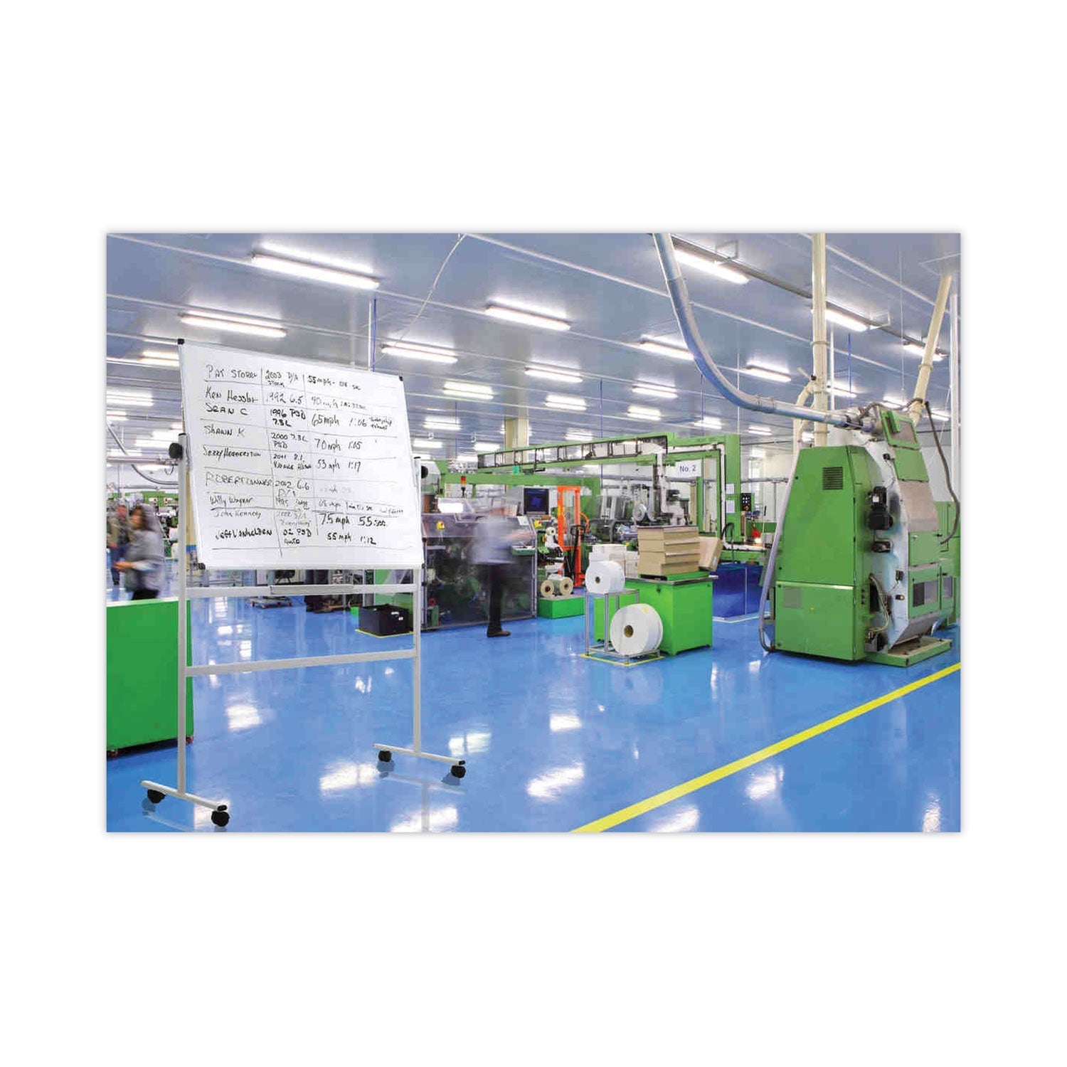MasterVision Earth Silver Easy Clean Revolver Dry Erase Board,48x70, White, Steel Frame