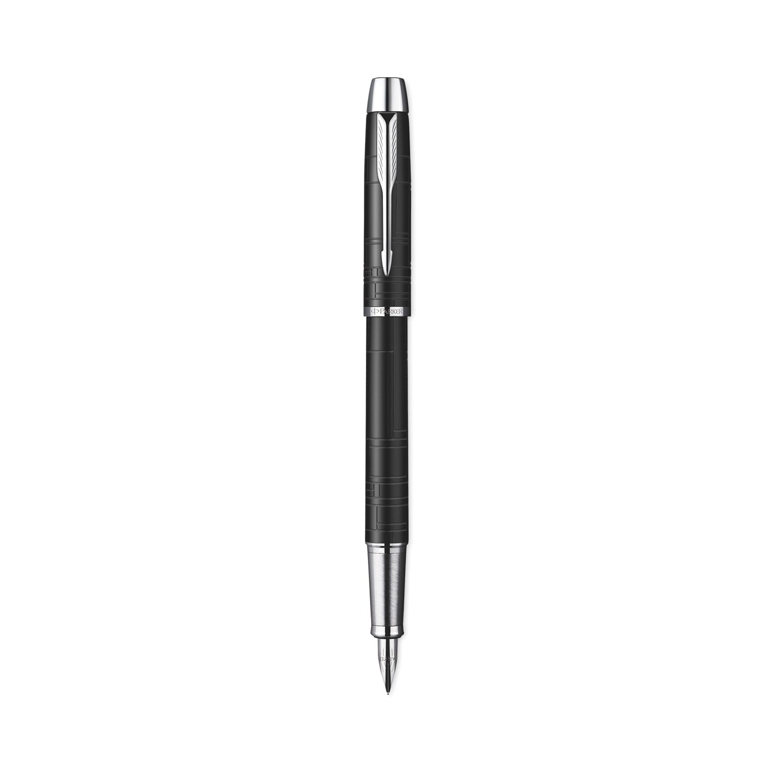 Parker IM Premium Roller Ball Pen, Stick, Fine 0.7 mm, Black Ink, Black/Chrome Barrel