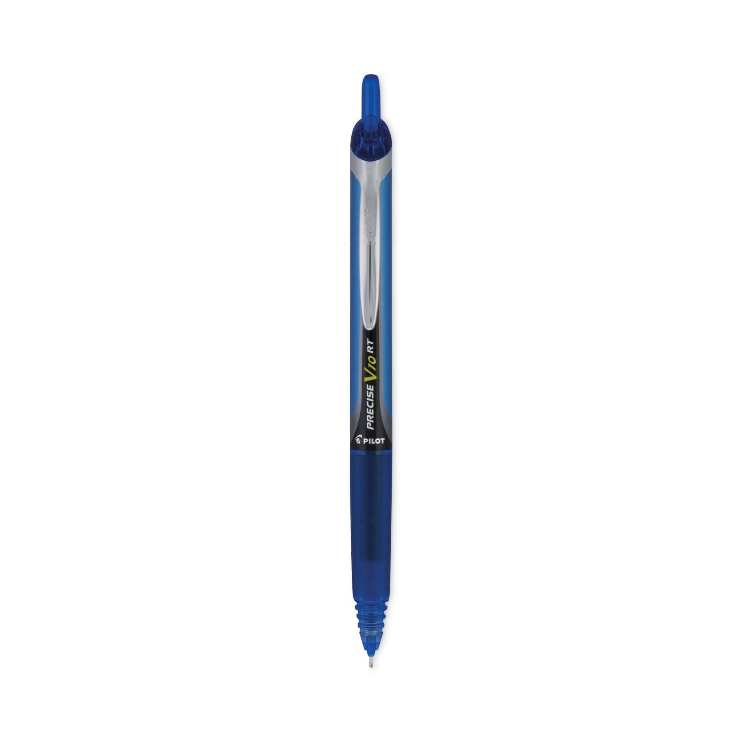 Pilot Precise V10RT Roller Ball Pen, Retractable, Bold 1 mm, Blue Ink, Blue Barrel, Dozen