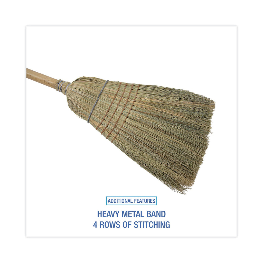 Boardwalk Warehouse Broom, Corn Fiber Bristles, 56" Overall Length, Natural