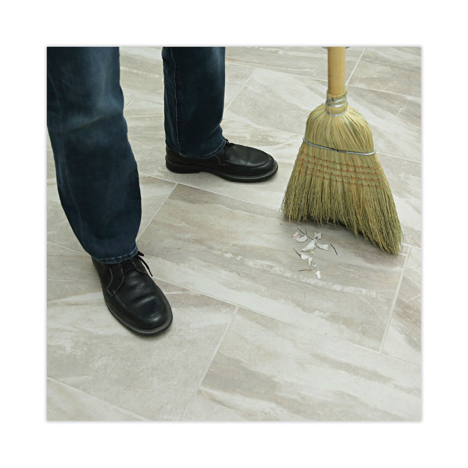 Boardwalk Warehouse Broom, Corn Fiber Bristles, 56" Overall Length, Natural