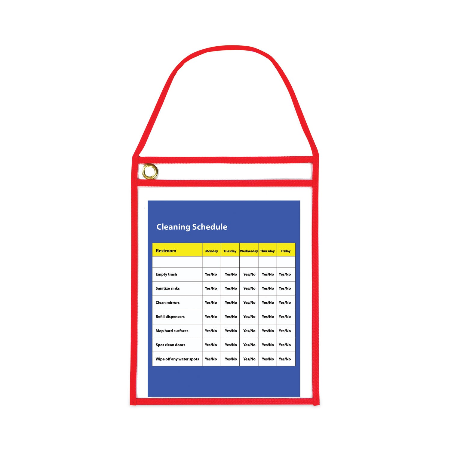 C-Line 1-Pocket Shop Ticket Holder w/Setrap and Red Stitching, 75-Sheet, 9 x 12, 15/Box