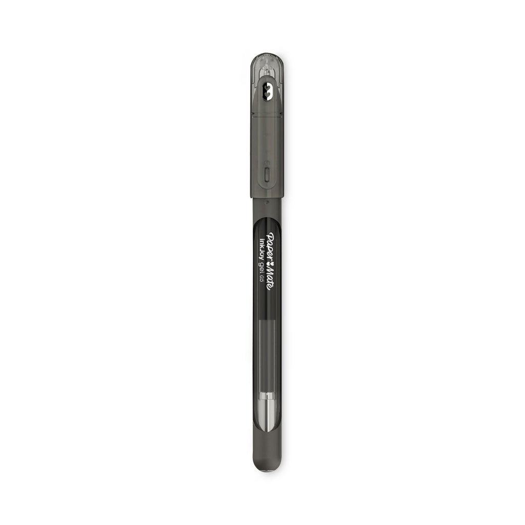 Paper Mate InkJoy Gel Pen, Stick, Medium 0.7 mm, Black Ink, Black Barrel, Dozen