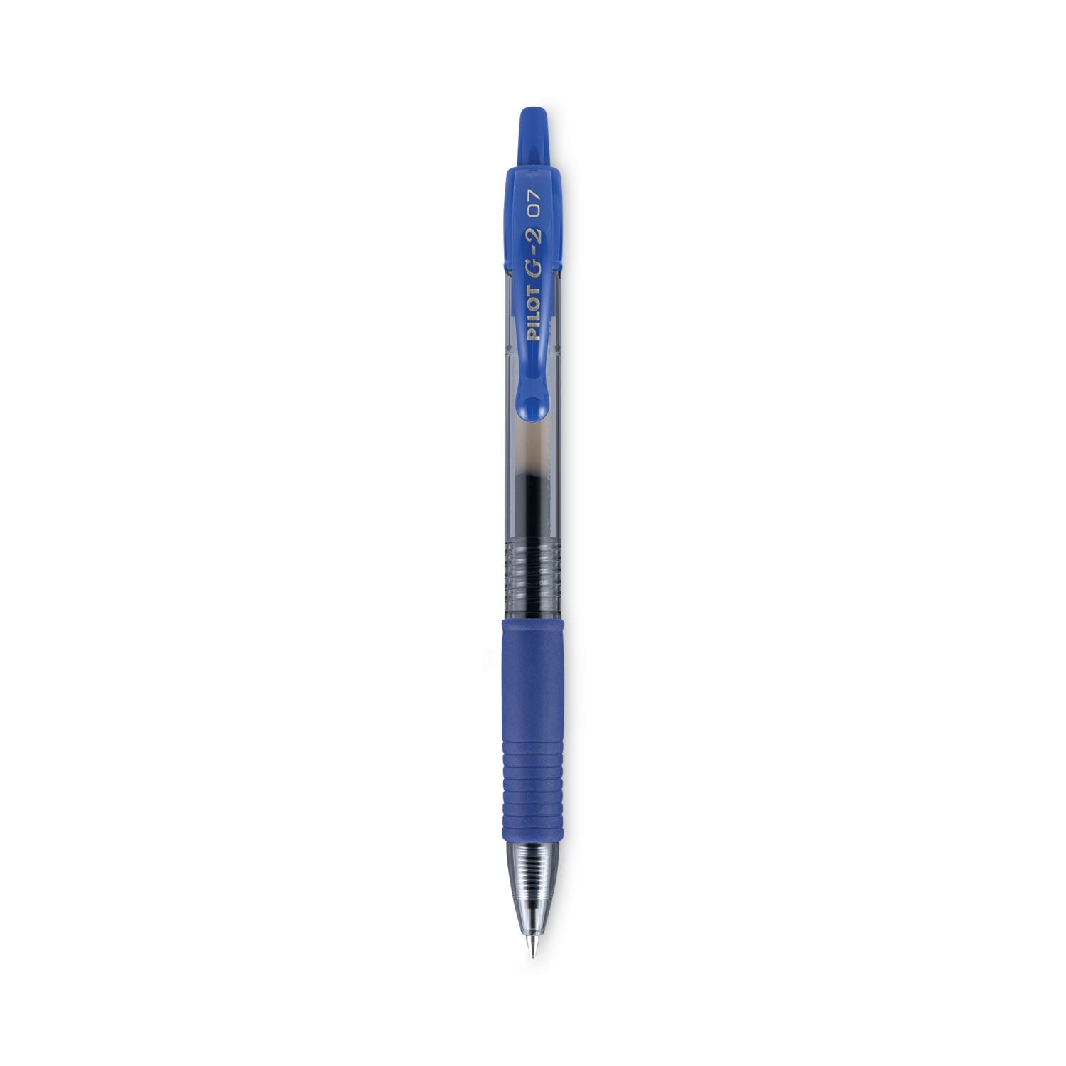 Pilot G2 Premium Gel Pen, Retractable, Fine 0.7 mm, Blue Ink, Smoke Barrel, 2/Pack