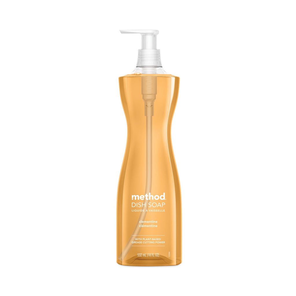 Method Dish Soap, Clementine, 18 oz Pump Bottle, 6/Carton