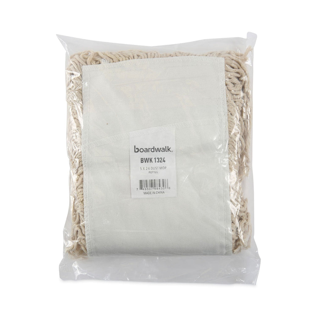 Boardwalk Industrial Dust Mop Head, Hygrade Cotton, 24w x 5d, White
