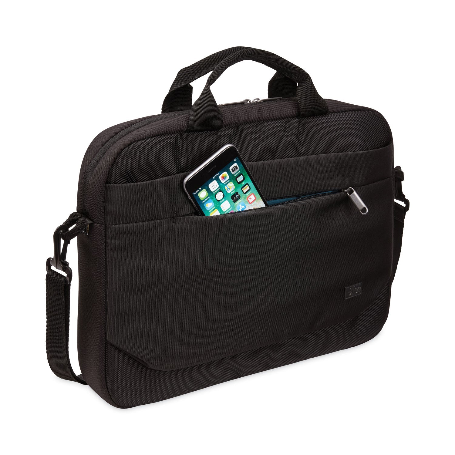 Case Logic Advantage Laptop Attache, Fits Devices Up to 14", Polyester, 14.6 x 2.8 x 13, Black