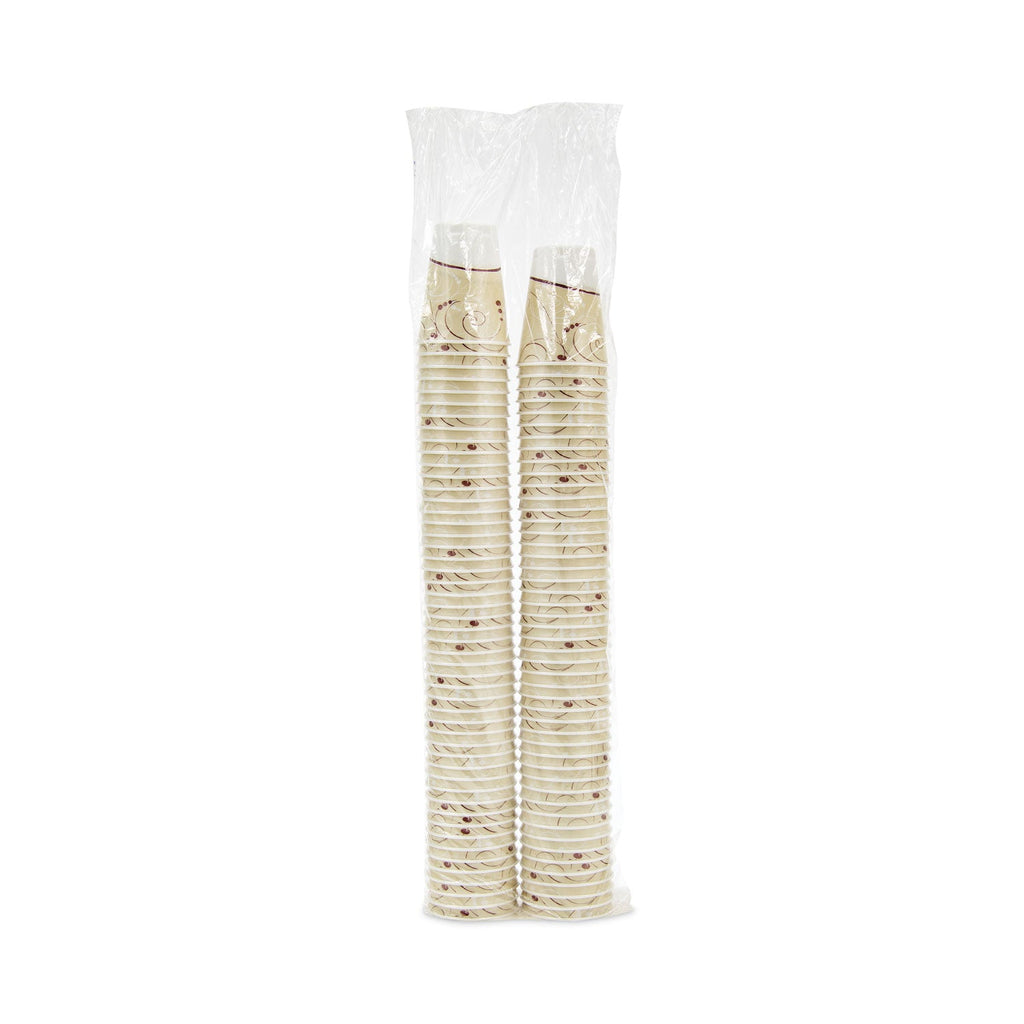 Dart Trophy Plus Dual Temperature Insulated Cups in Symphony Design, 12 oz, Beige, 100/Pack