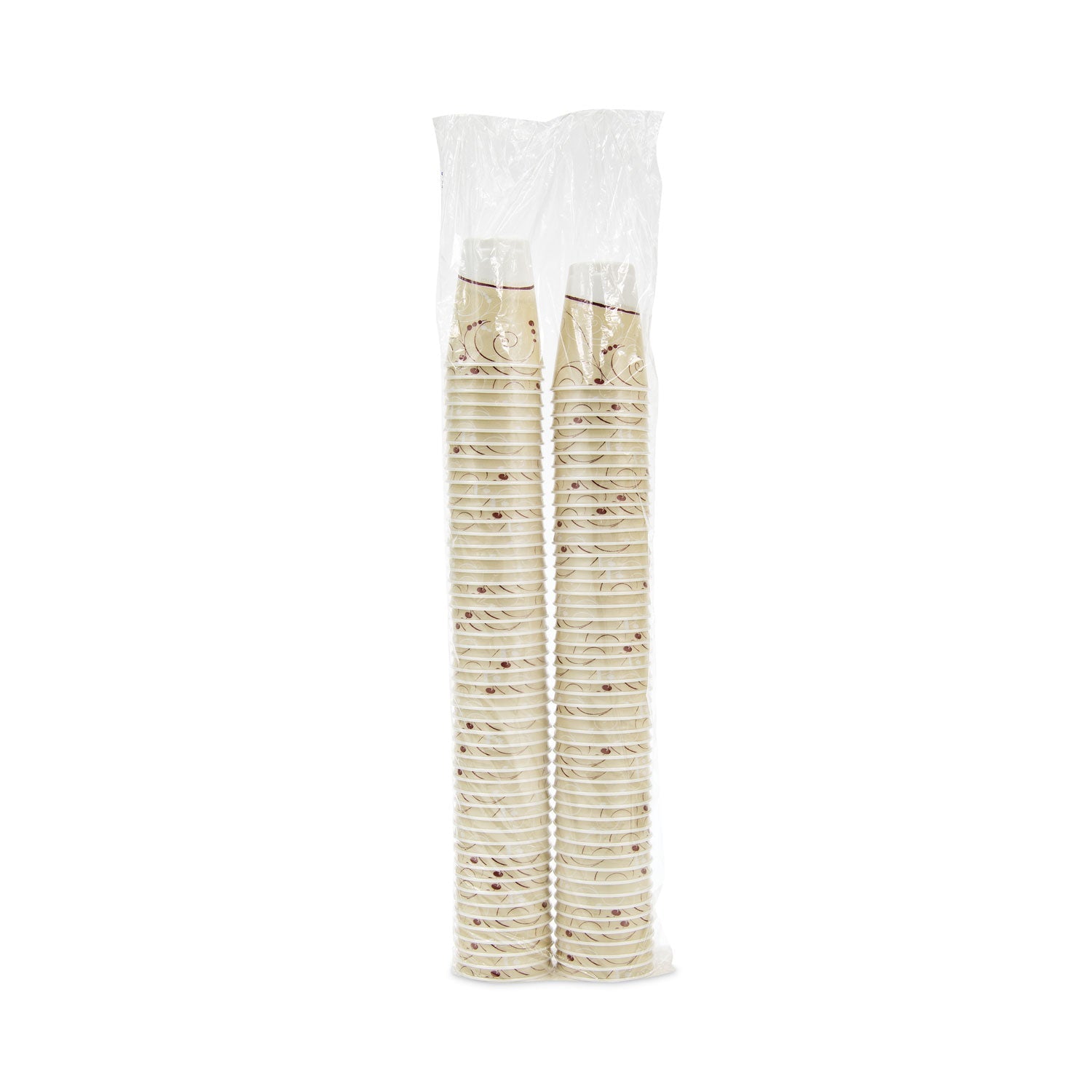 Dart Trophy Plus Dual Temperature Insulated Cups in Symphony Design, 12 oz, Beige, 100/Pack