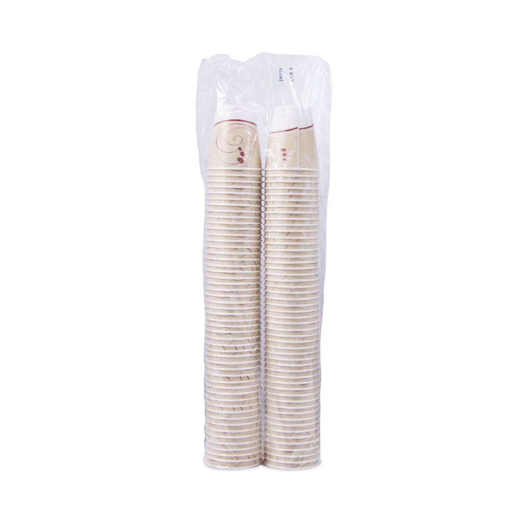 Dart Trophy Plus Dual Temperature Insulated Cups in Symphony Design, 8 oz, Beige, 100/Pack