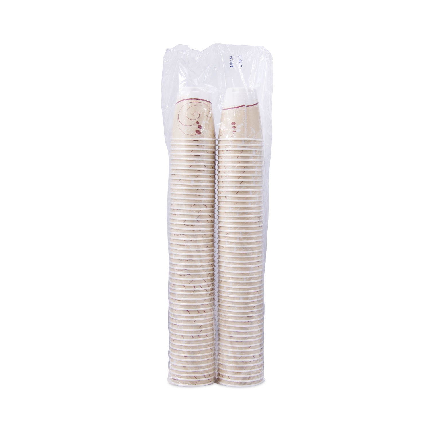 Dart Trophy Plus Dual Temperature Insulated Cups in Symphony Design, 8 oz, Beige, 100/Pack