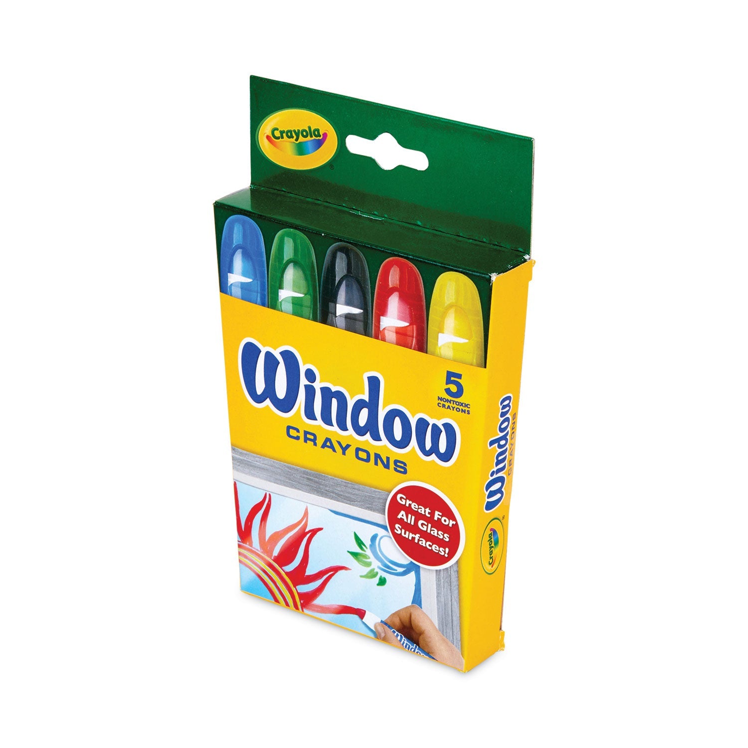 Crayola Washable Window Crayons, Assorted Colors, 5/Set