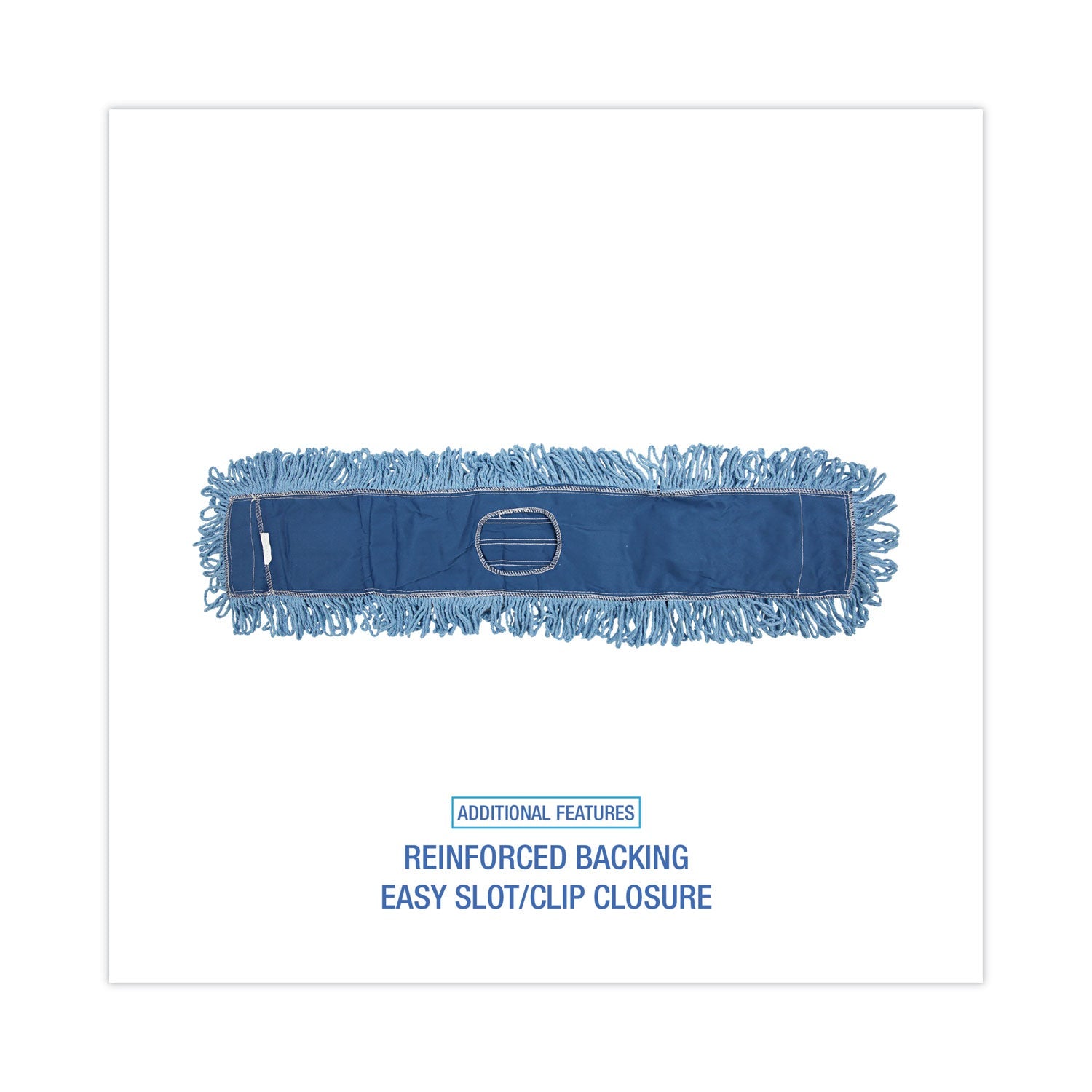 Boardwalk Dust Mop Head, Cotton/Synthetic Blend, 36 x 5, Looped-End, Blue