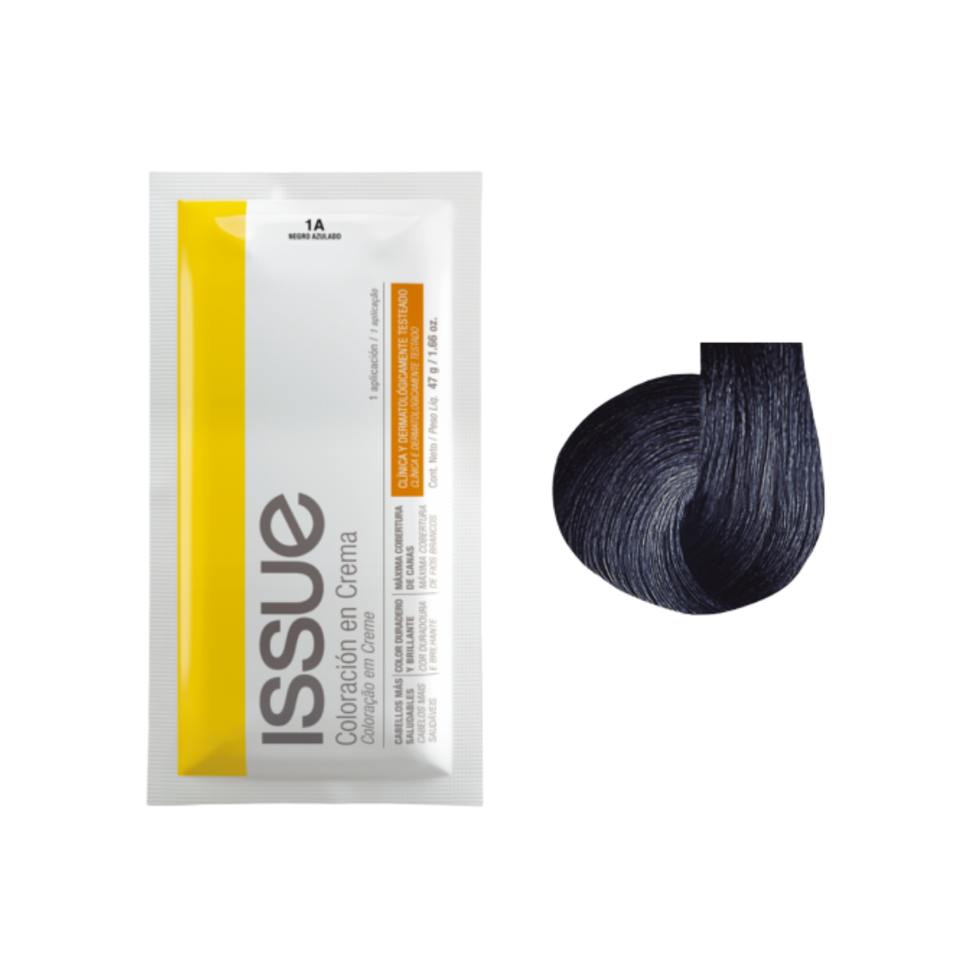 Issue Color Cream Permanent Hair Color #1A Blue Black (1.66oz)