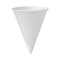 Dart Bare Treated Paper Cone Water Cups, 6 oz, White, 200/Sleeve, 25 Sleeves/Carton