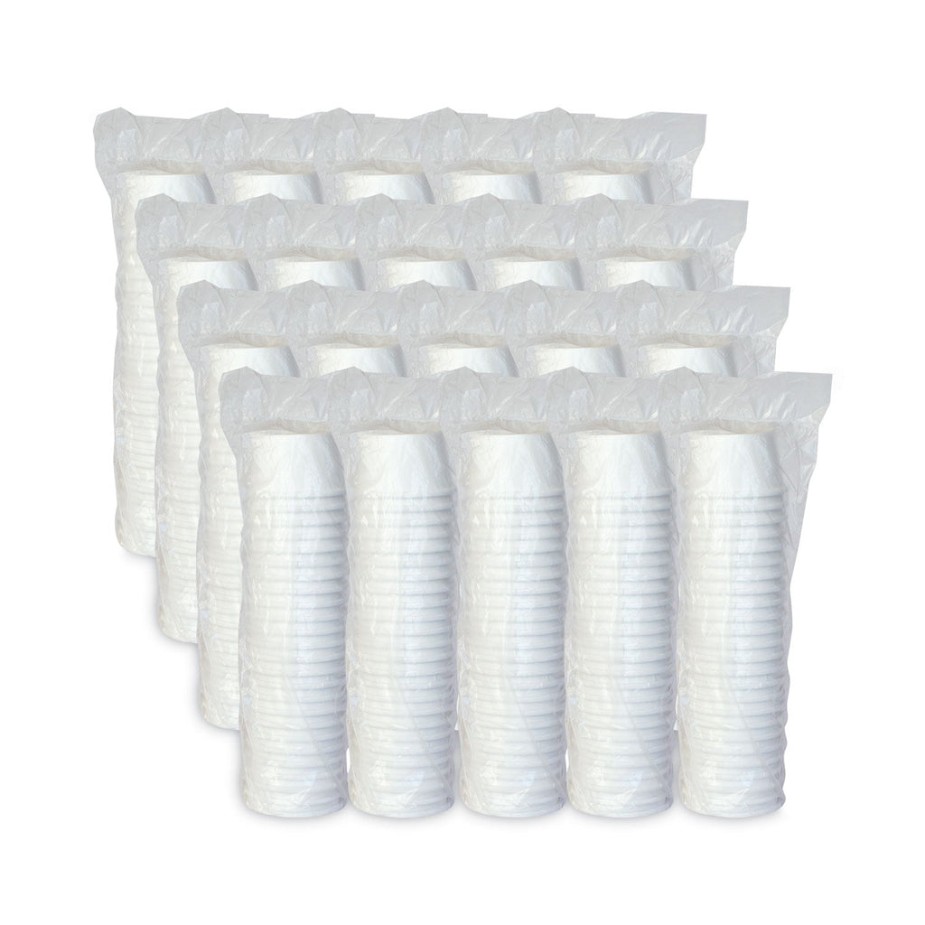 Dart Flexstyle Double Poly Paper Containers, 8 oz, White, Paper, 25/Pack, 20 Packs/Carton
