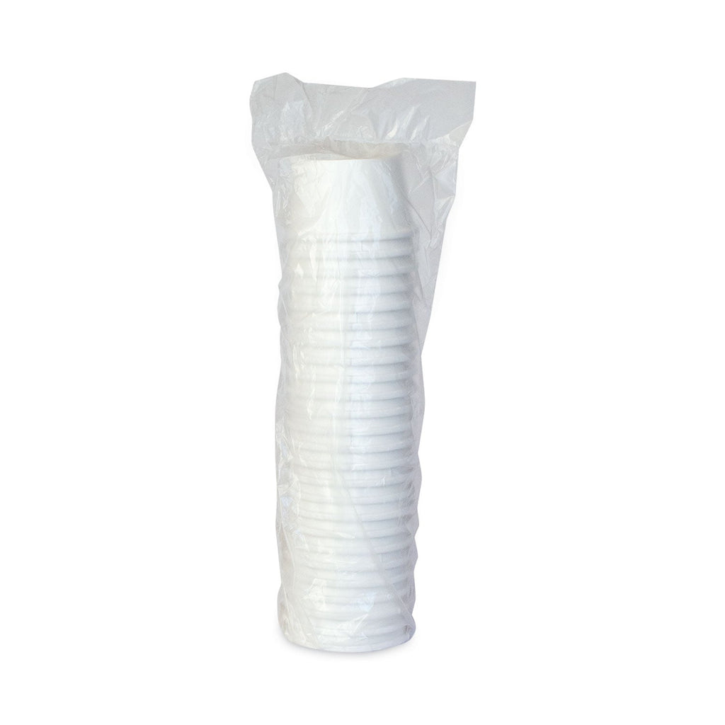 Dart Flexstyle Double Poly Paper Containers, 8 oz, White, Paper, 25/Pack, 20 Packs/Carton