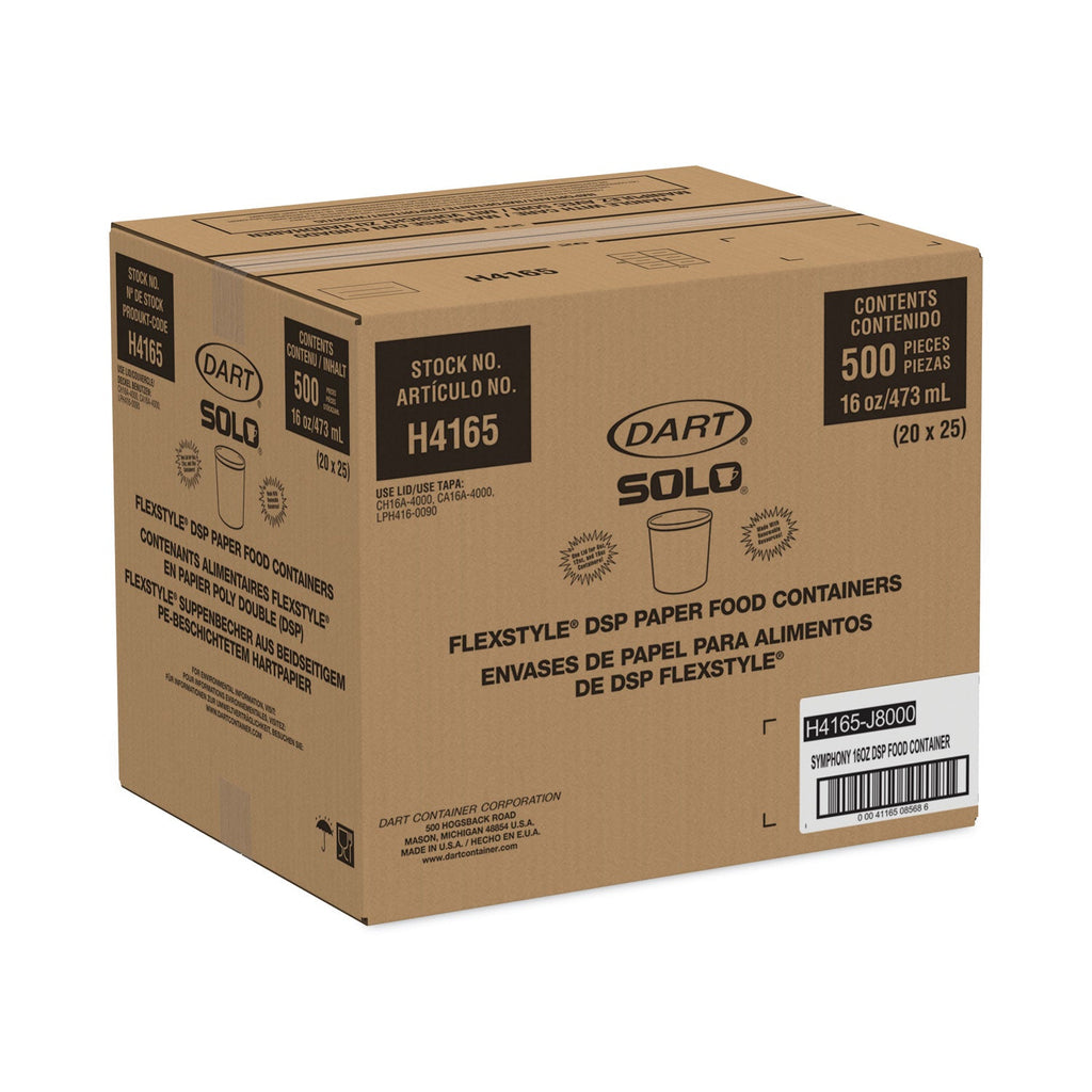 Dart Flexstyle Double Poly Paper Containers, 16 oz, Symphony Design, Paper, 25/Pack, 20 Packs/Carton