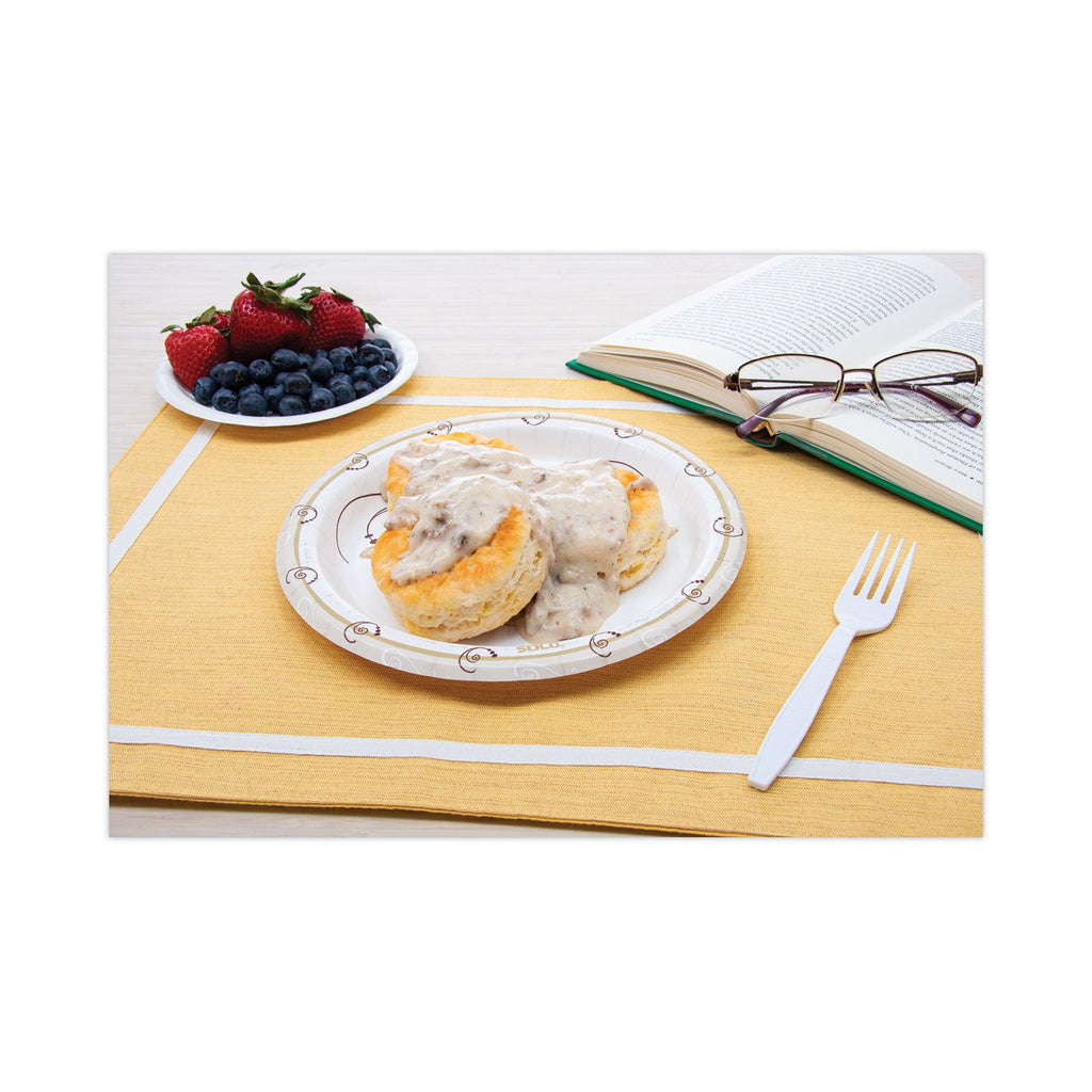 Dart Symphony Paper Dinnerware, Heavyweight Plate 9", Tan, 125/Pack, 4 Packs/Carton