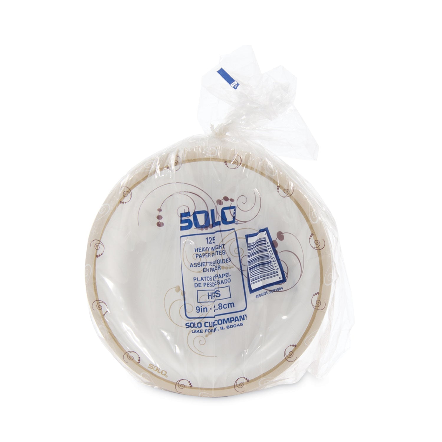 Dart Symphony Paper Dinnerware, Heavyweight Plate 9", Tan, 125/Pack, 4 Packs/Carton