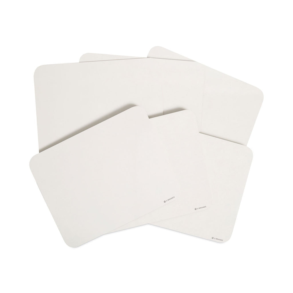 U Brands Single-Sided Dry Erase Lap Board, 12 x 9, White Surface, 6/Pack