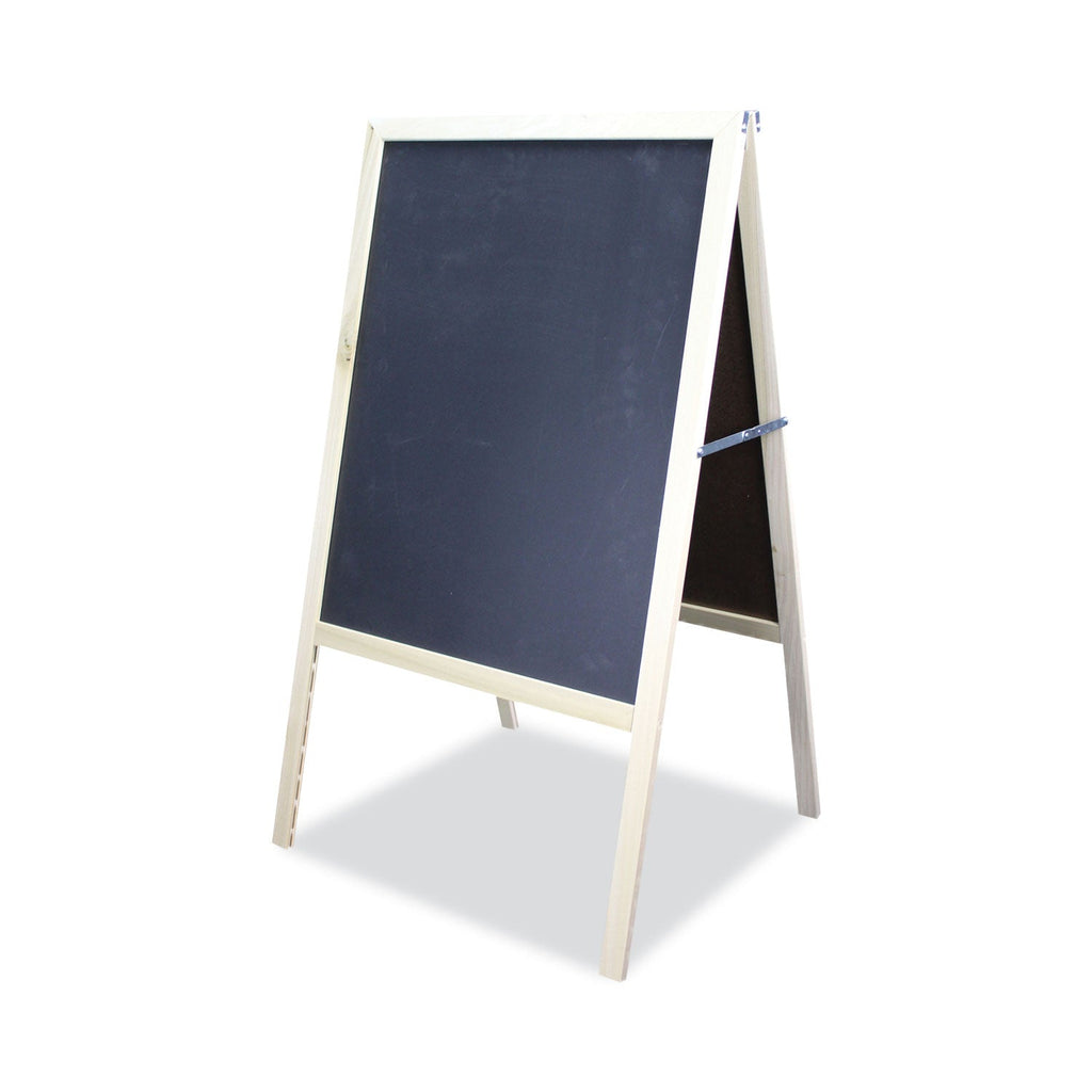 Flipside Black Chalkboard Marquee Board. 24 x 42, Natural Wood Frame