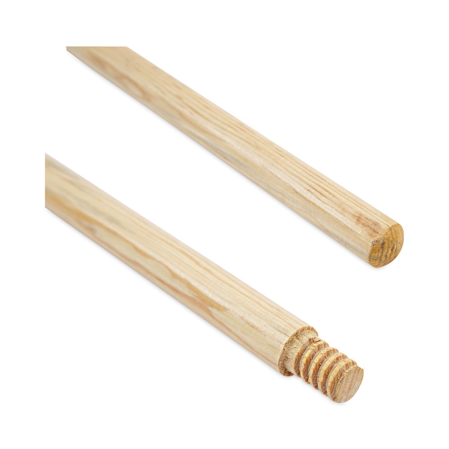 Boardwalk Threaded End Broom Handle, Lacquered Hardwood, 0.94" dia x 54", Natural