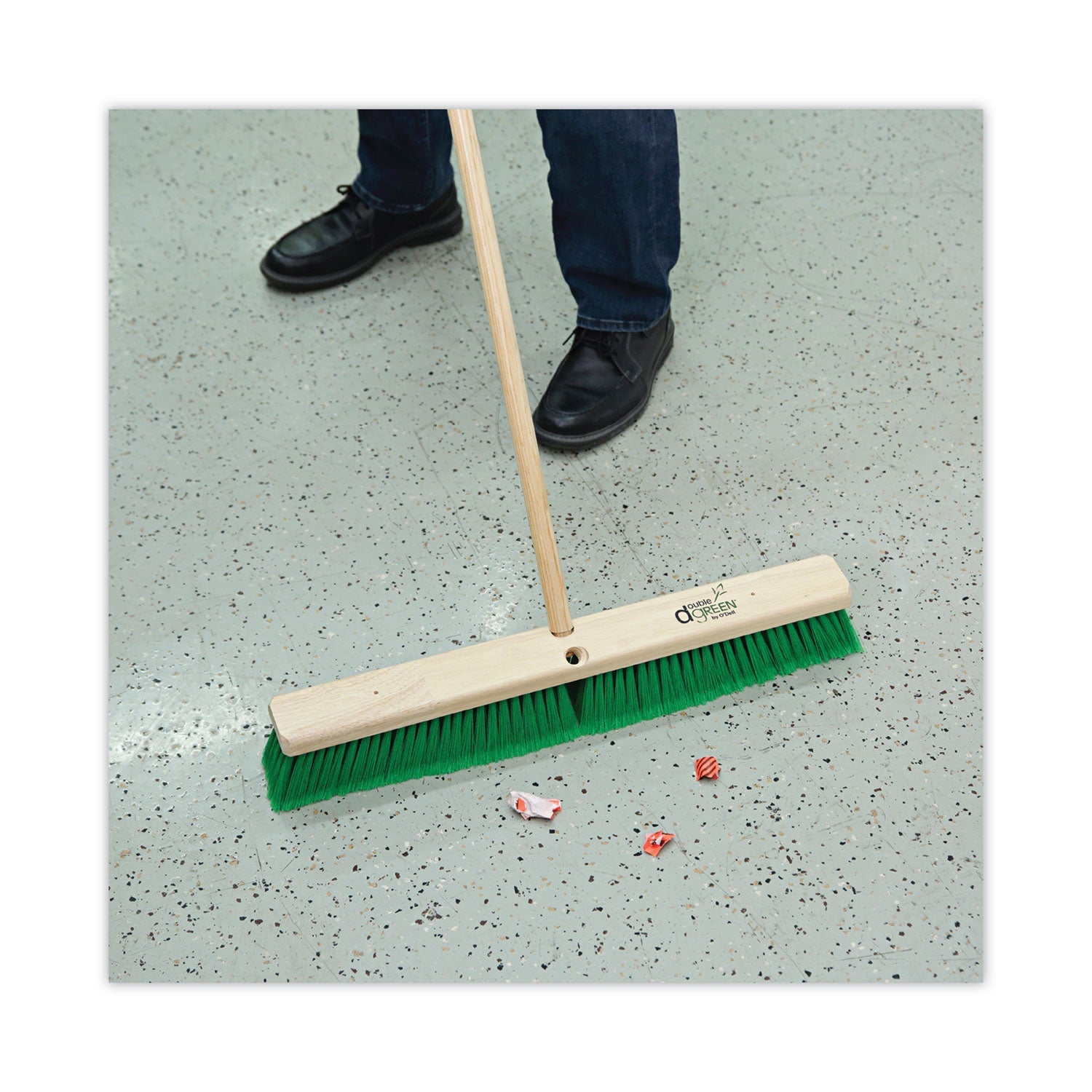 Boardwalk Threaded End Broom Handle, Lacquered Hardwood, 0.94" dia x 54", Natural