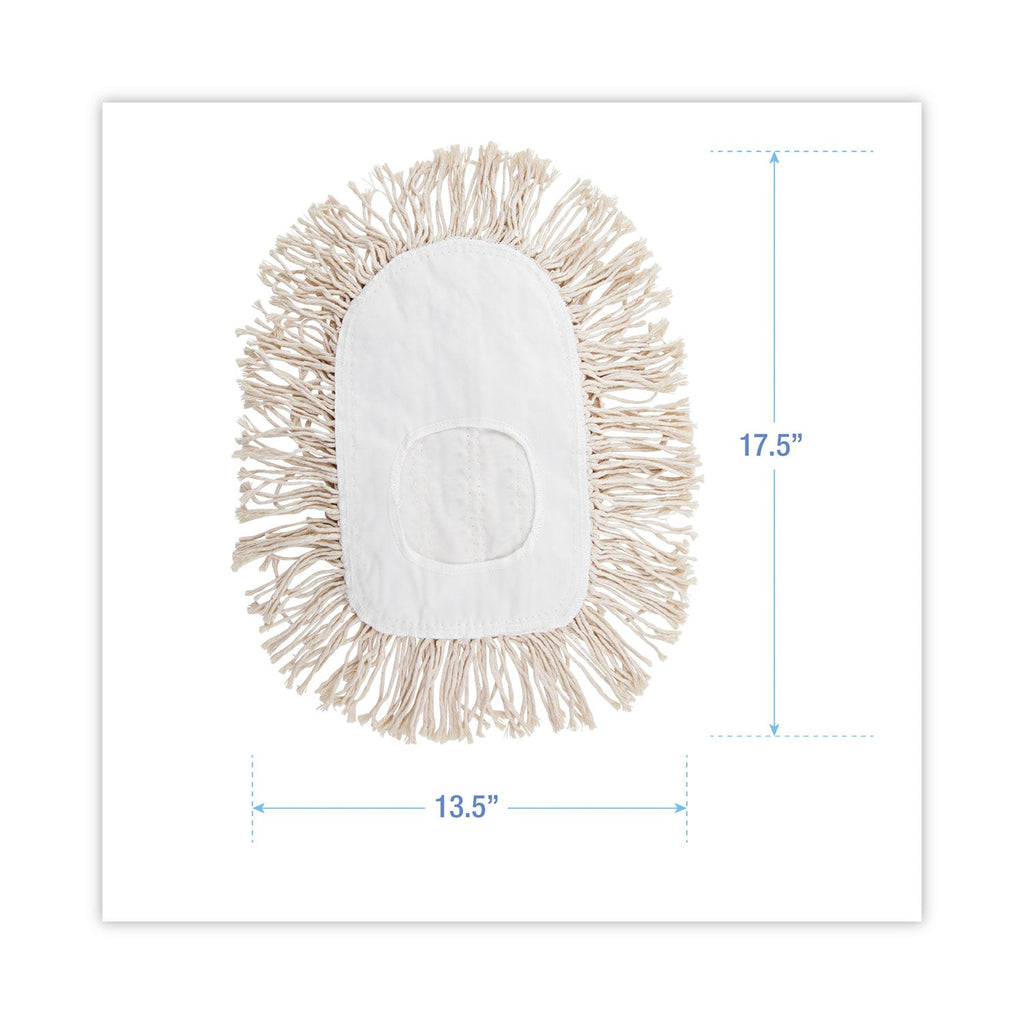 Boardwalk Wedge Dust Mop Head, Cotton, 17.5 x 13.5, White